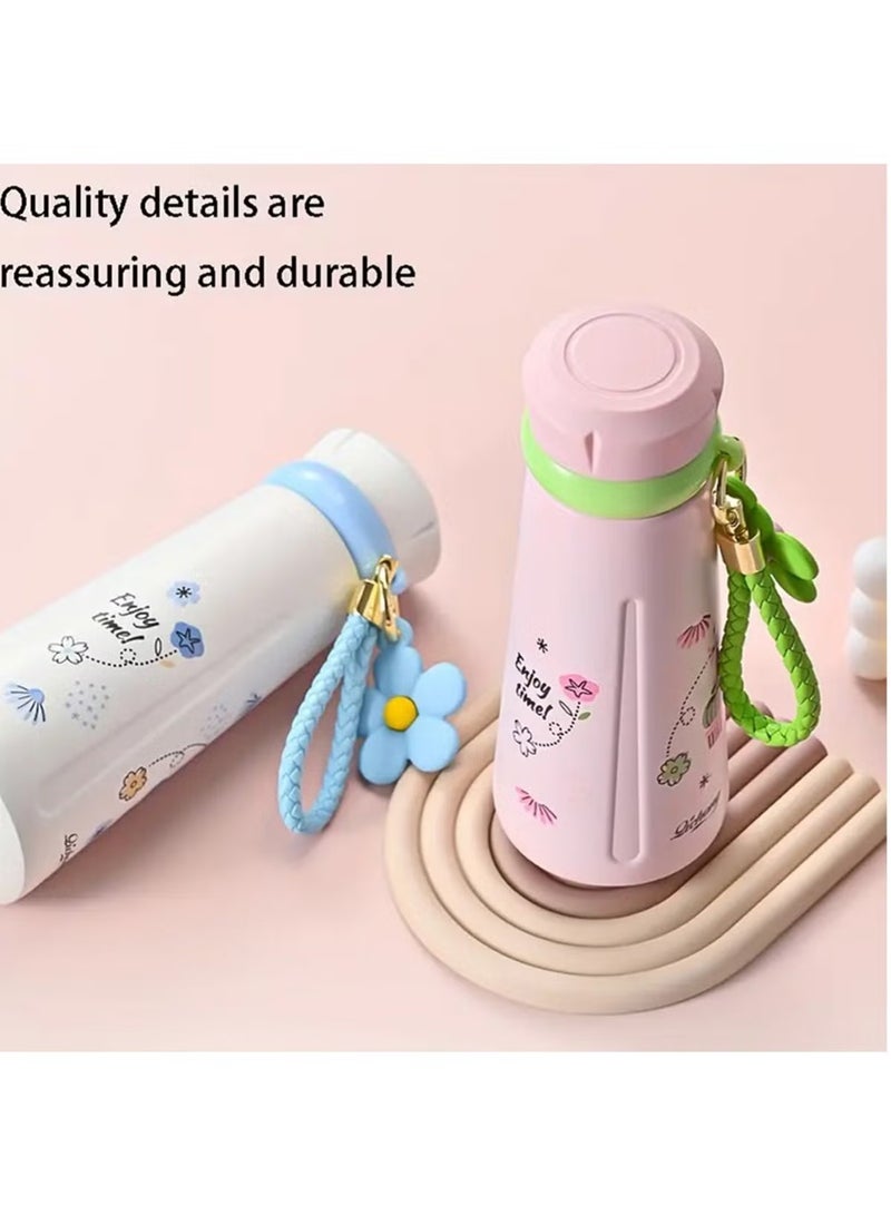 Arabest 430ml Insulated Stainless Steel Water Bottle - Leak-Proof, Carrying Rope Included, Keeps Cold Drinks Cold for 24 Hours - Perfect for Cycling, Hiking & Outdoor Adventures (Blue) - Image 3